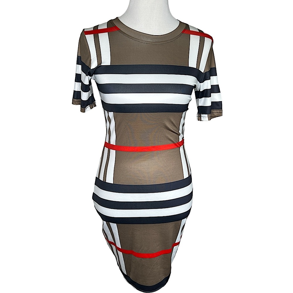 2/$30 Mini Dress Bodycon Stretch Stripes Sexy Date Night Fun Cheap Dance unique